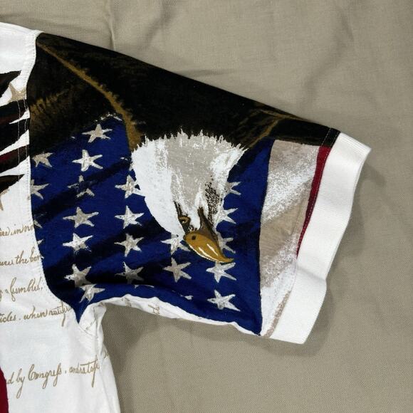 Cotton Traders Sport Polo Shirt MED Declaration Of Independence All Over Print - Picture 9 of 15